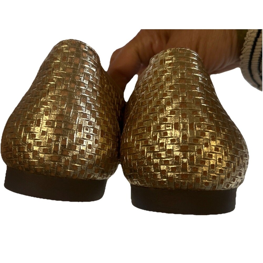 Vionic Gold Woven Ballet Flats - Picture 11 of 15
